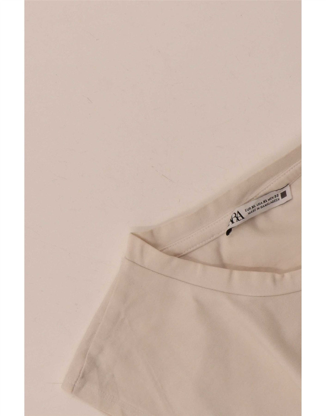 Canotta corta da donna Zara UK 18 XL bianca