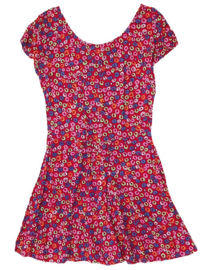 Tutina vintage da donna UK 12 rosa medio floreale