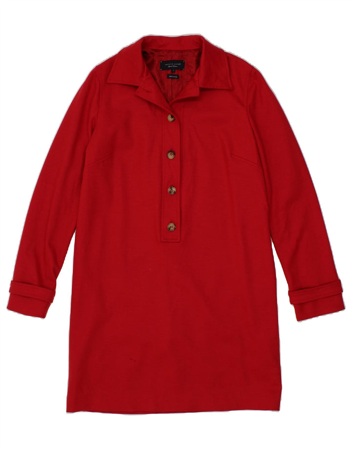 TOMMY HILFIGER Womens Pullover Overcoat US 6 Medium Red Wool Vintage Tommy Hilfiger and Second-Hand Tommy Hilfiger from Messina Hembry 