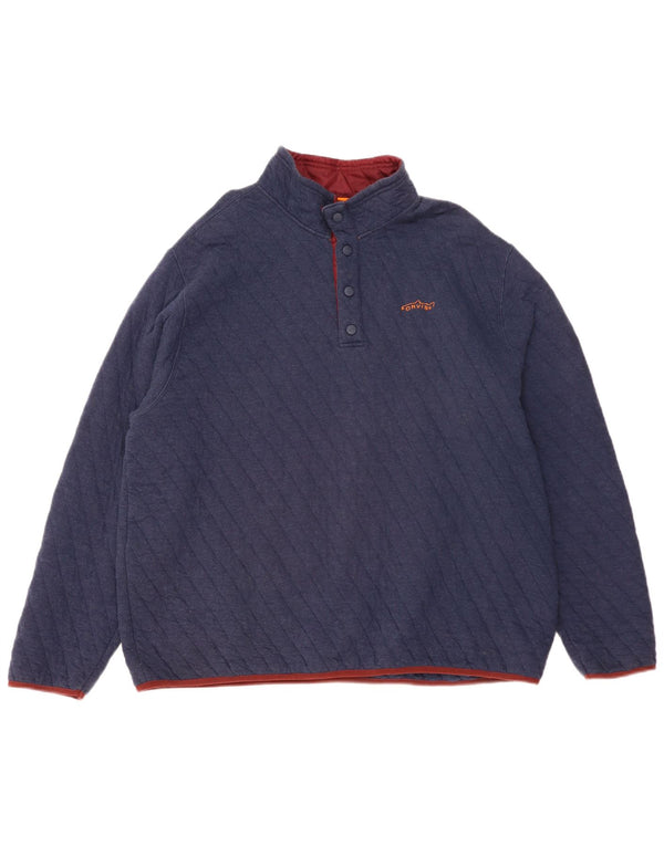 ORVIS Felpa da uomo con collo abbottonato Maglione XL Cotone blu navy