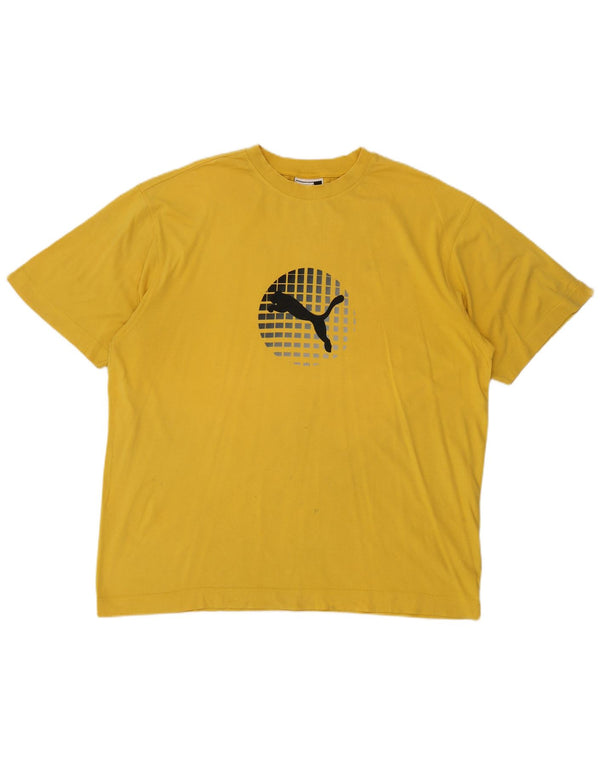 T-shirt grafica da uomo Puma Top 2XL cotone giallo