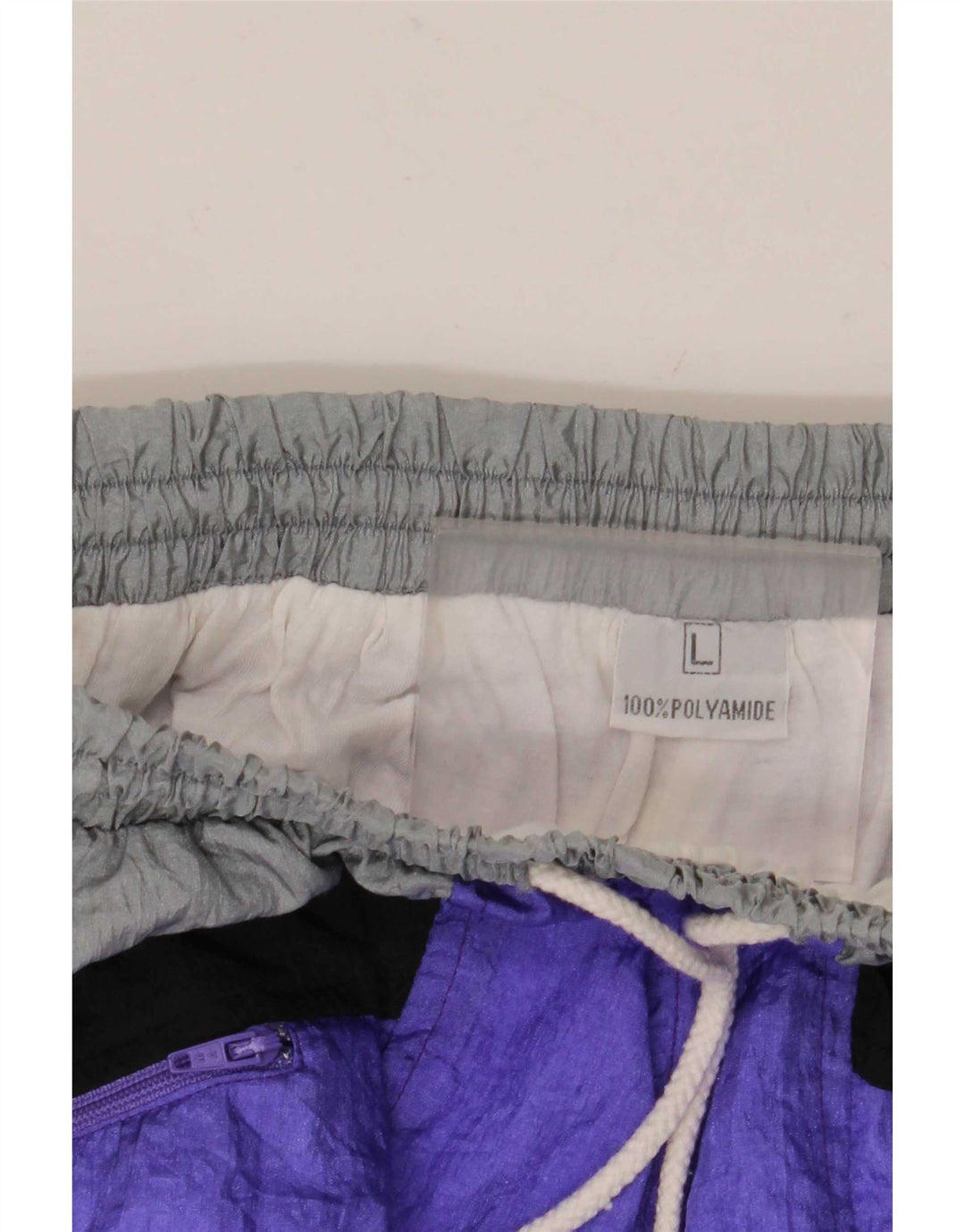 Tuta intera vintage da uomo grande viola color block in poliammide