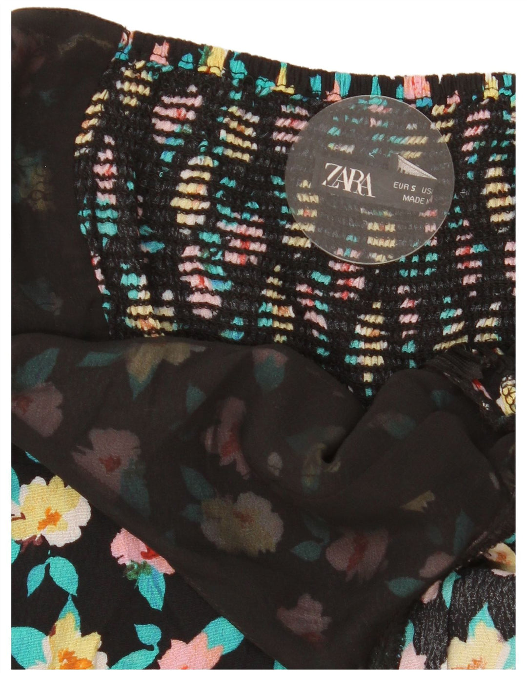 Tutina corta da donna Zara UK 8 piccola nera floreale