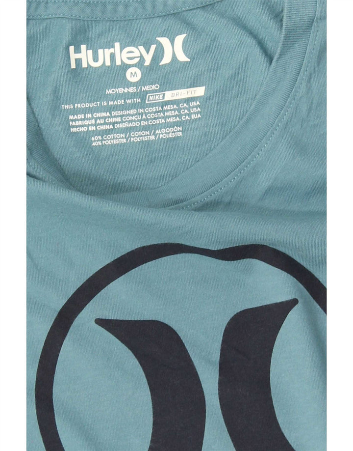 T-shirt grafica Hurley Dri Fit da uomo in cotone blu medio