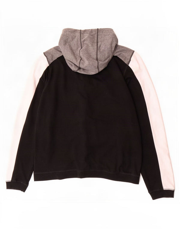 Maglione con cappuccio e zip da uomo Lotto XL in poliestere color block nero