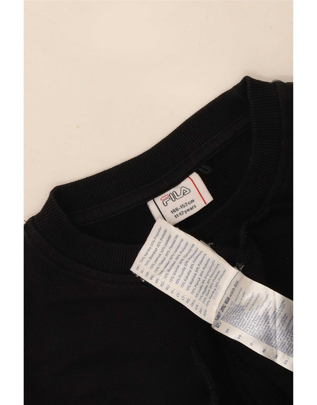 Felpa Fila Ragazzo Maglione 11-12 Anni Cotone Nero