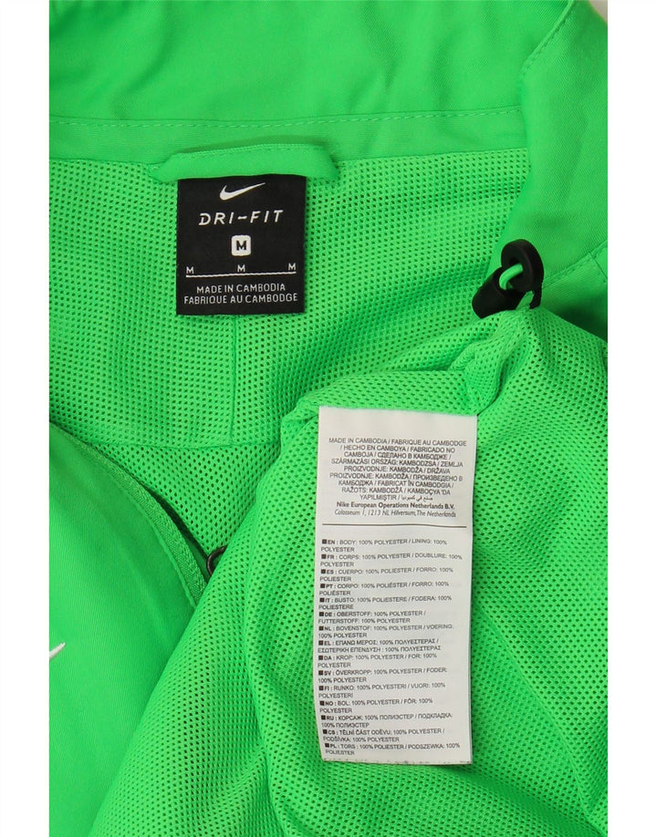 Giacca da tuta da uomo Nike Dri Fit, giacca in poliestere color block verde medio