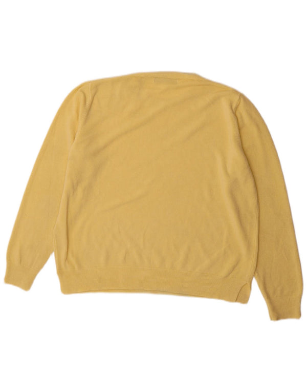 Maglione maglione girocollo da donna Marks & Spencer UK 18 XL acrilico giallo