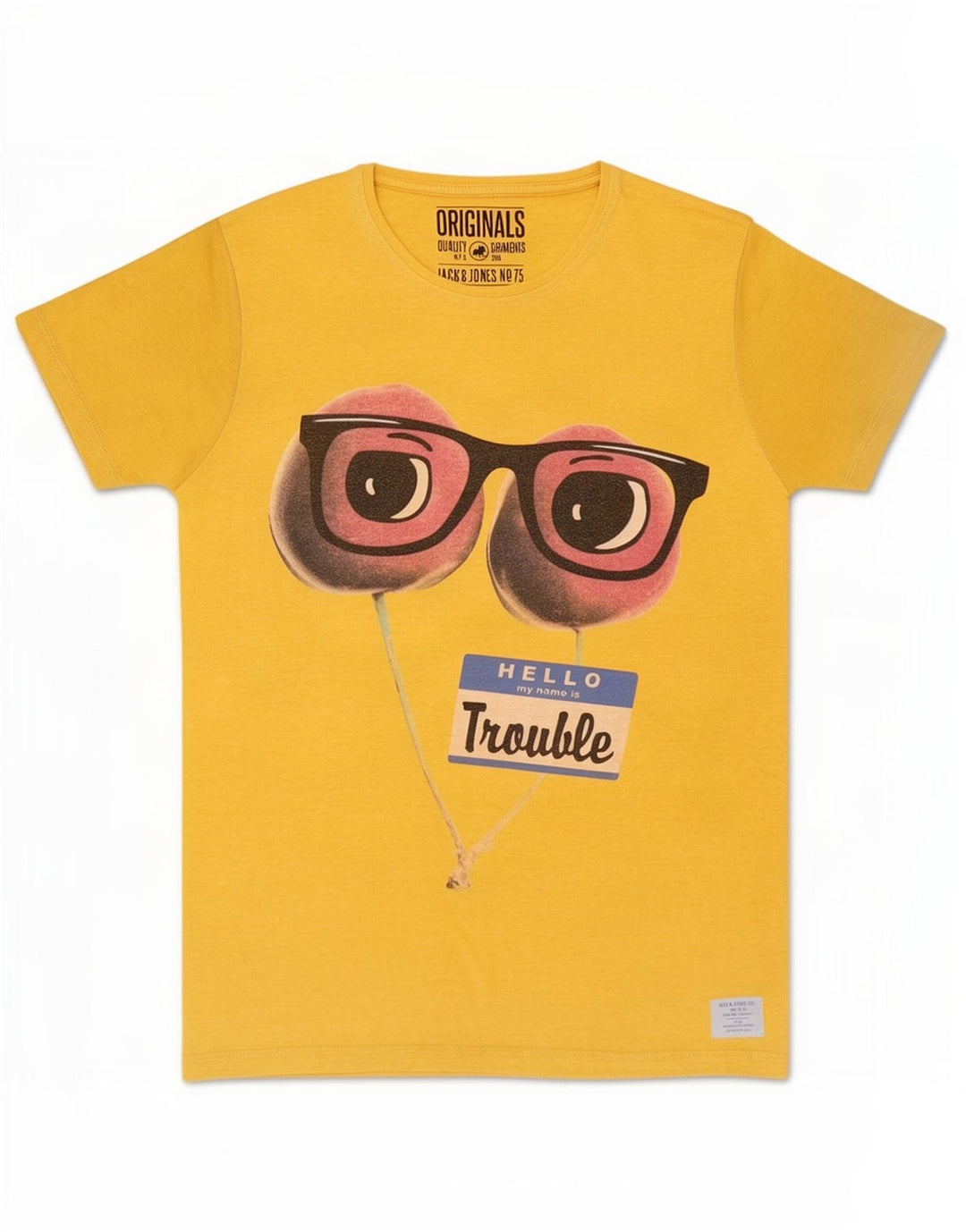 T-shirt grafica da uomo Jack & Jones Top in poliestere giallo medio