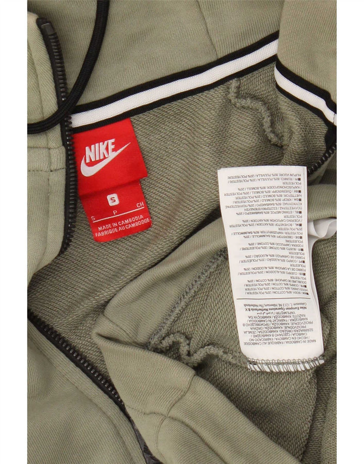 Felpa con cappuccio e zip Nike da uomo piccola in cotone kaki