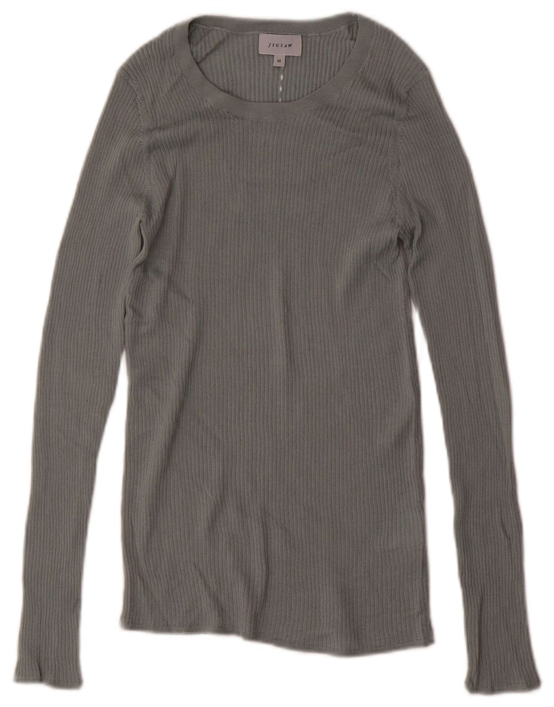 Maglione maglione con scollo a barca da donna JIGSAW UK 12 Lana grigio medio