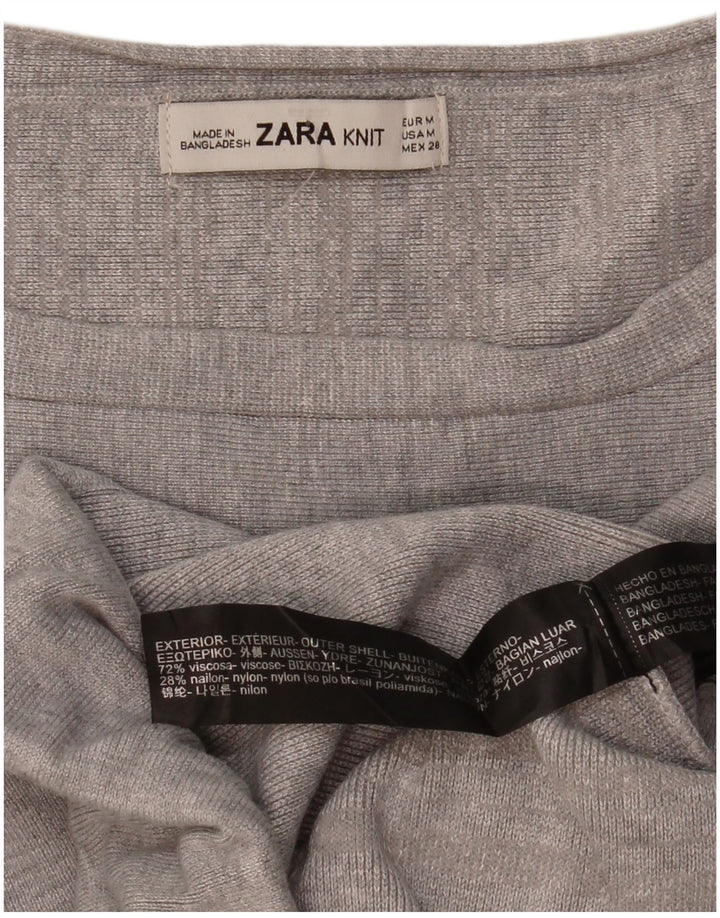 Felpa corta da donna Zara UK 14 Viscosa grigio medio