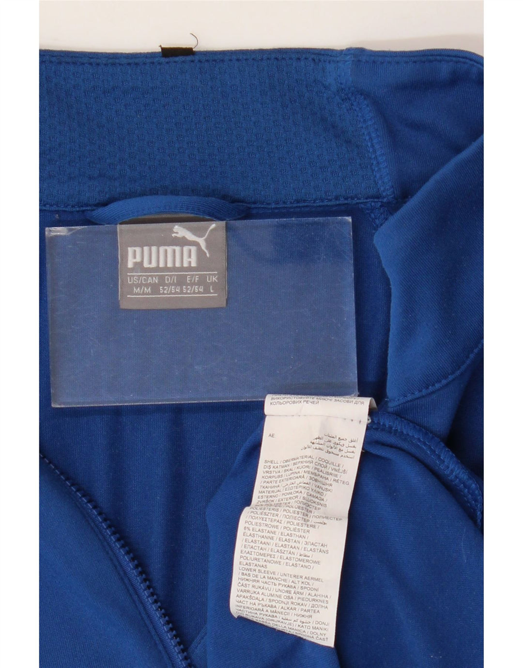 Maglia da tuta da uomo Puma con zip e collo, grande, in poliestere blu