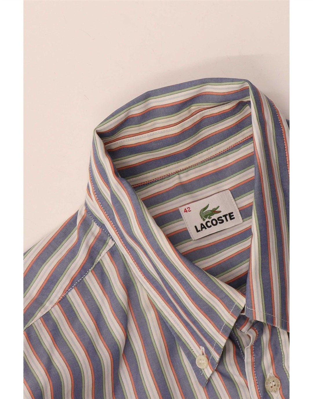 Camicia da uomo Lacoste taglia 42 grande a righe grigie