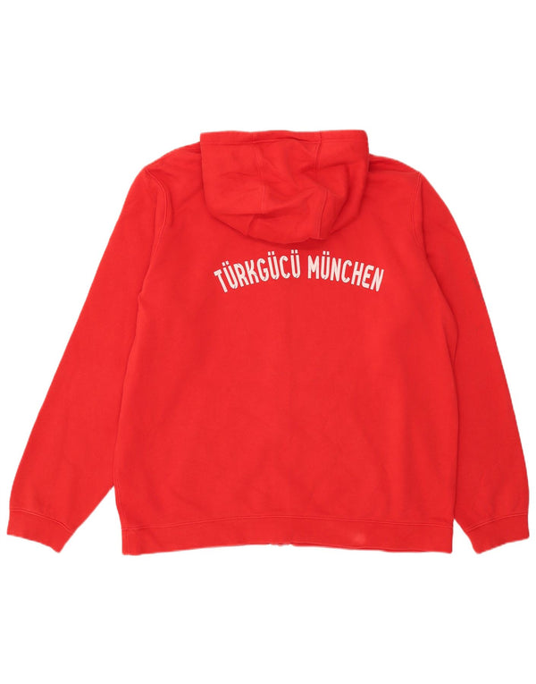 Felpa con cappuccio e zip grafica Nike da uomo XL in cotone rosso