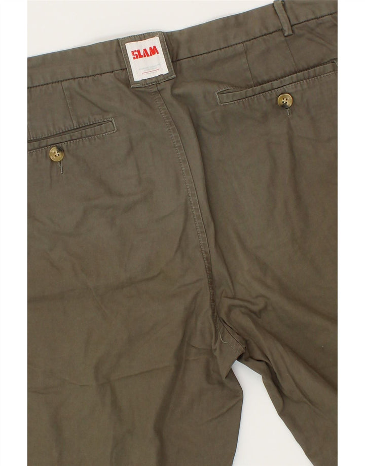 SLAM Mens Chino Shorts IT 52 XL W38  Khaki Cotton Vintage Slam and Second-Hand Slam from Messina Hembry 