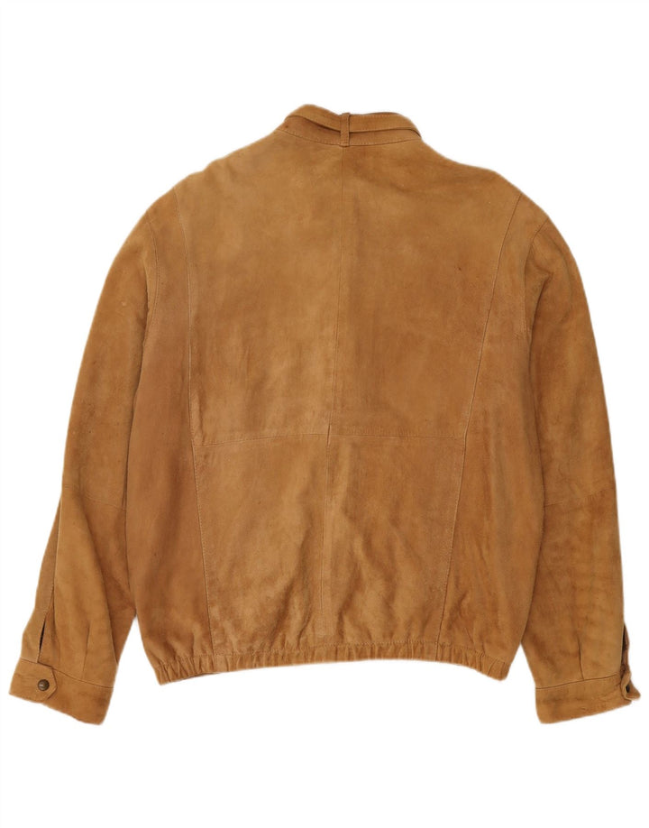 Giacca vintage in pelle scamosciata da uomo IT 54 2XL in pelle beige