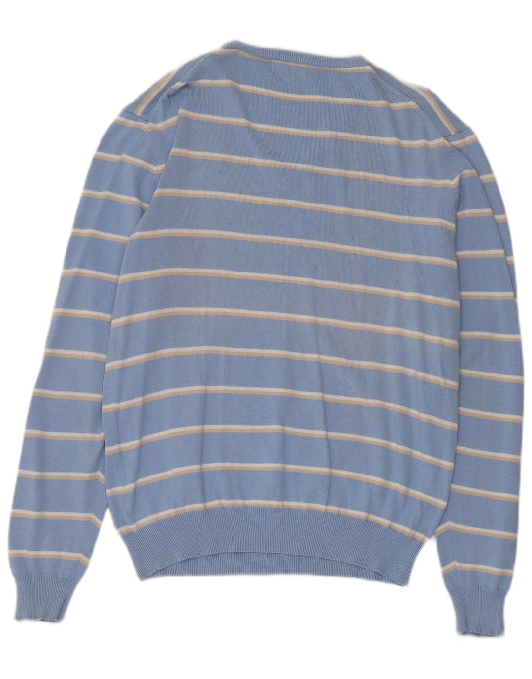 Maglione Kappa da uomo con scollo a V, cotone a righe blu medio