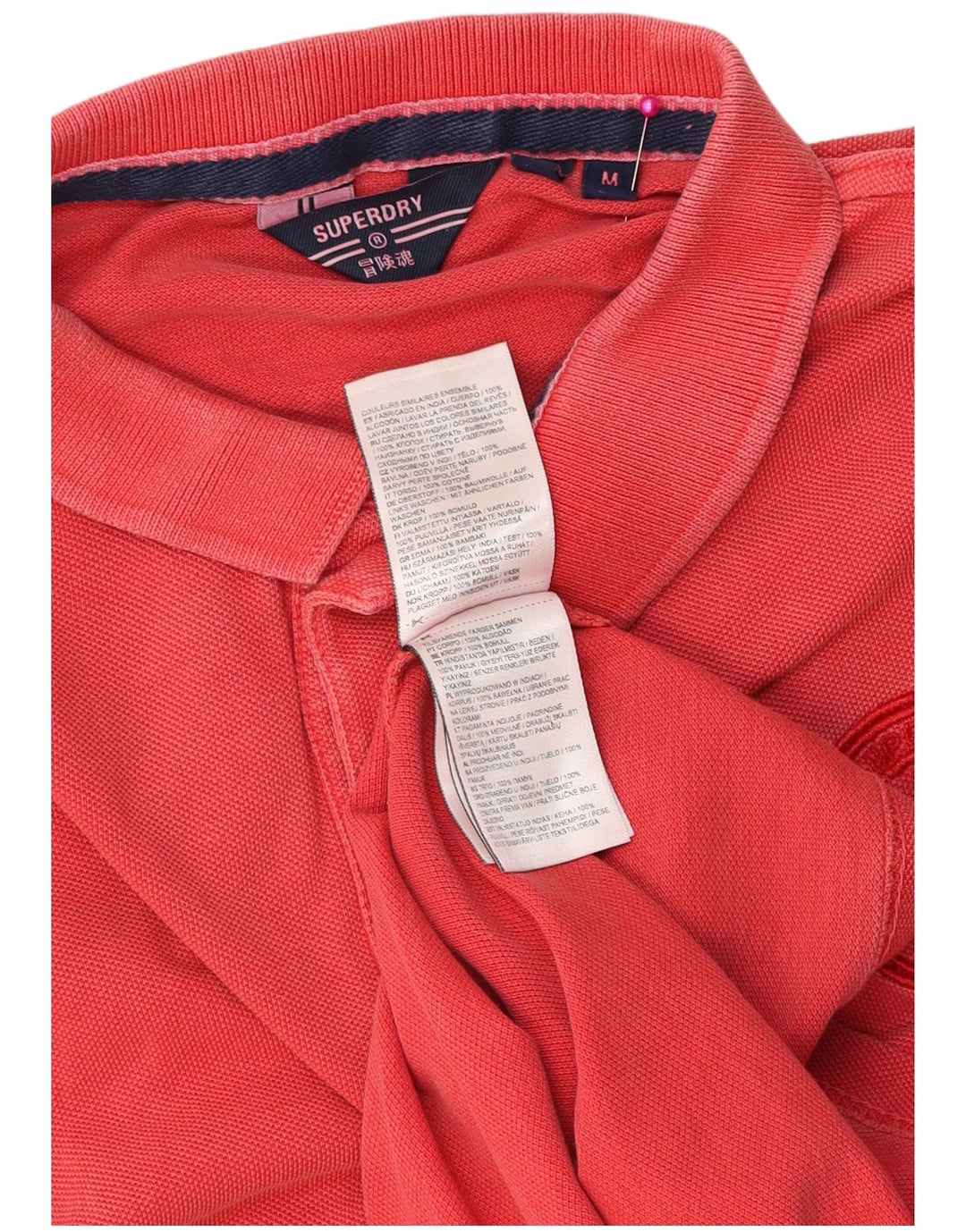 Polo da uomo Superdry in cotone rosso medio