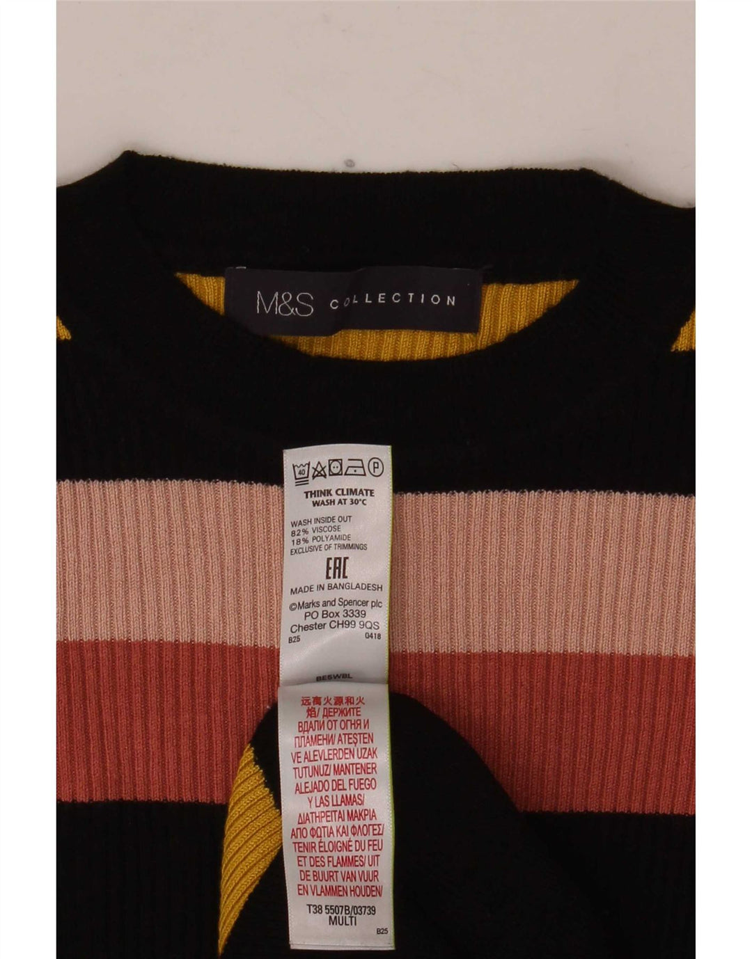 Maglione maglione girocollo da donna Marks & Spencer UK 10 piccolo multicolore
