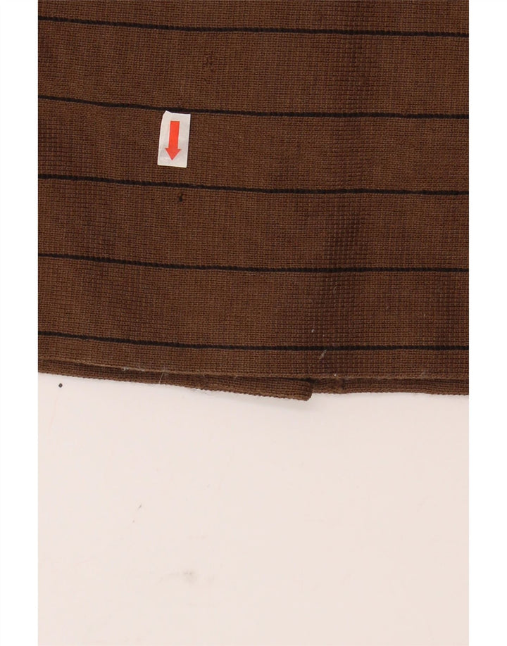 VINTAGE Womens Long Sleeve Jumper Dress IT 44 Medium Brown Striped Vintage Vintage and Second-Hand Vintage from Messina Hembry 