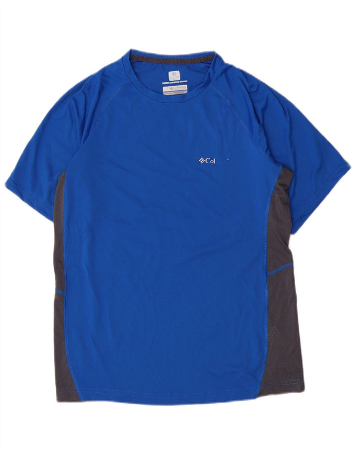 T-shirt Columbia Omni-Freeze Zero da uomo, piccola, in poliestere color block blu