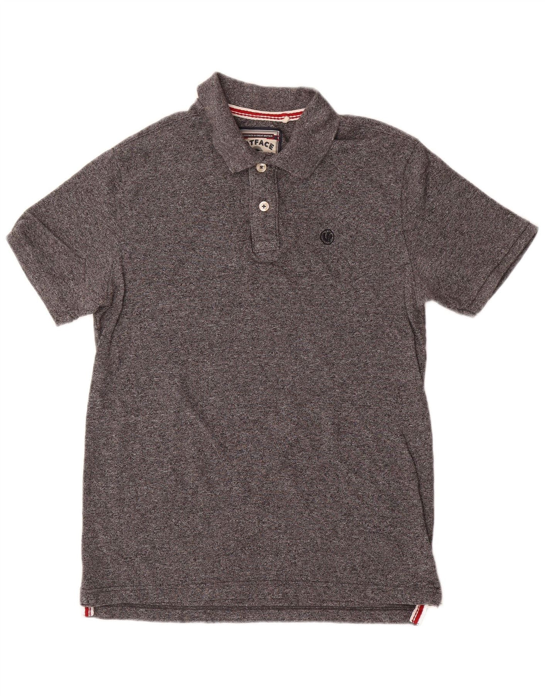 Polo da uomo Fat Face in cotone screziato grigio medio