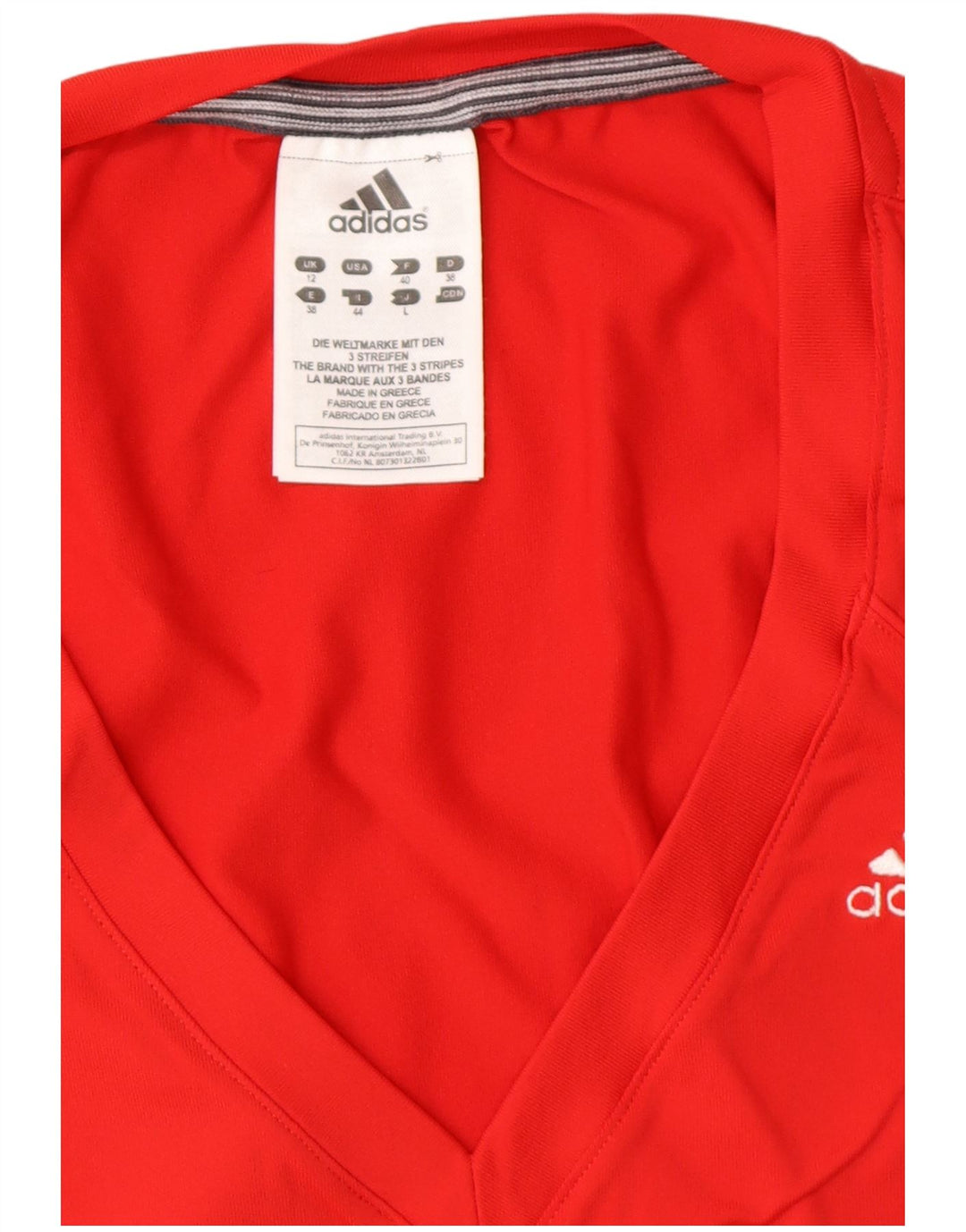 Canotta corta da donna ADIDAS UK 12 poliestere rosso medio