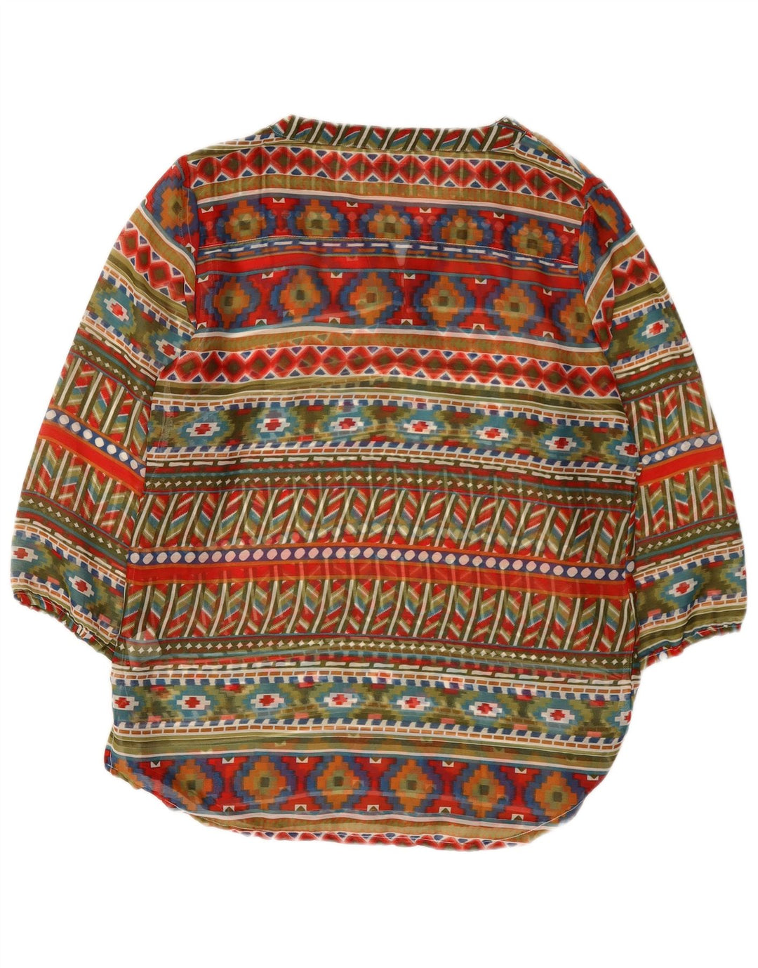 Top camicetta da donna vintage EU 38/40 medio multicolore geometrico