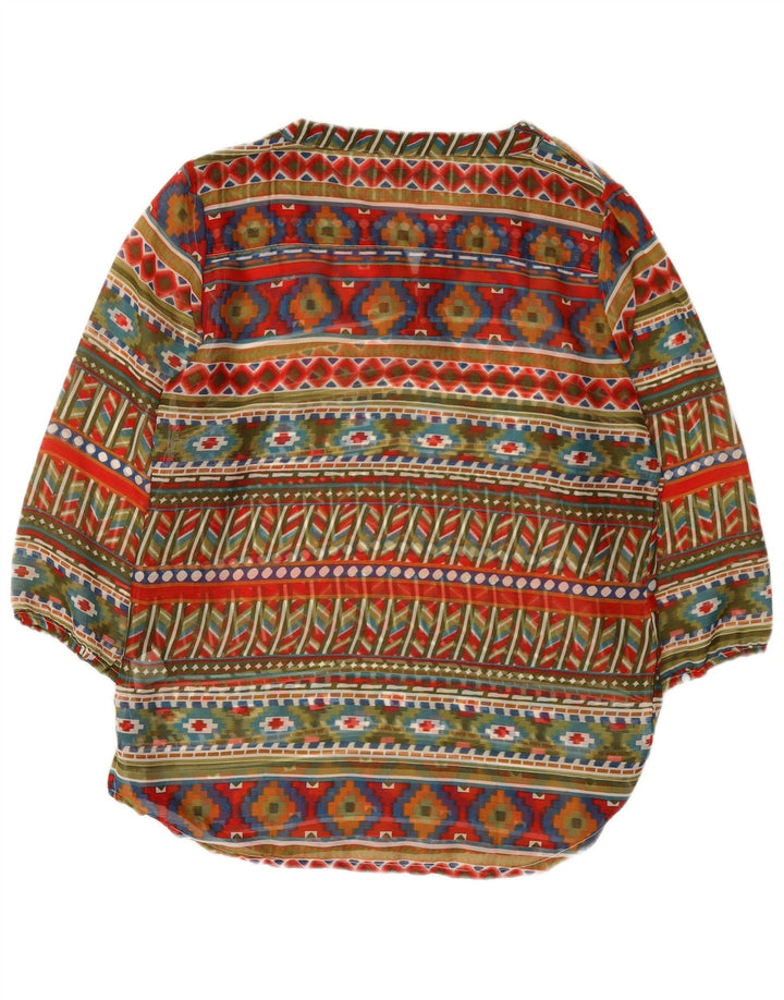 Top camicetta da donna vintage EU 38/40 medio multicolore geometrico