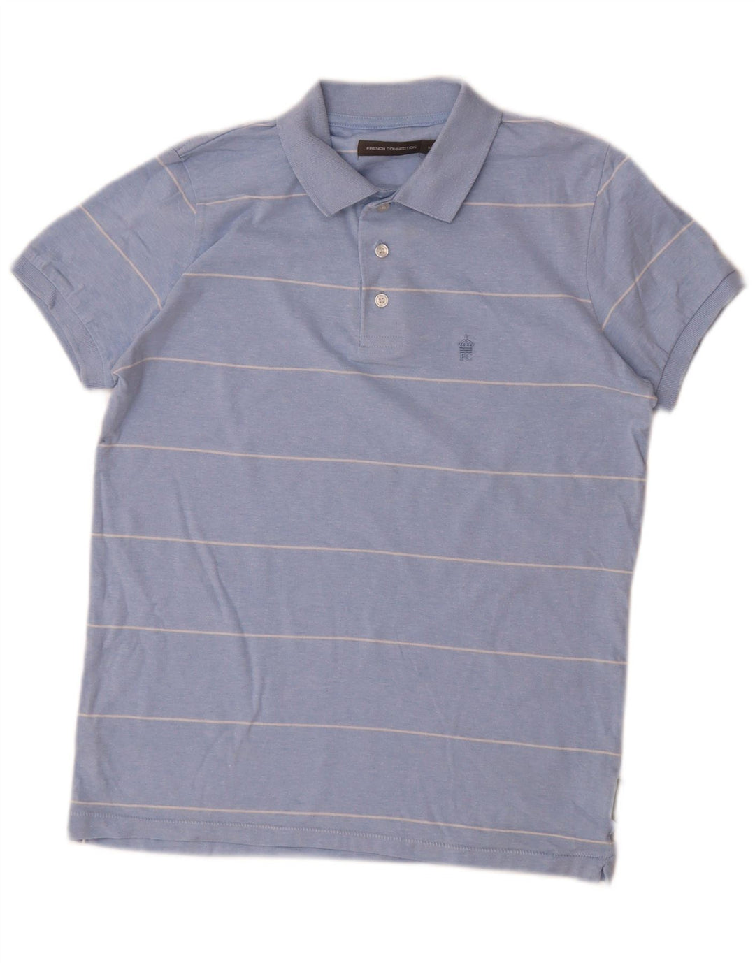 Polo da uomo French Connection in cotone a righe blu medio