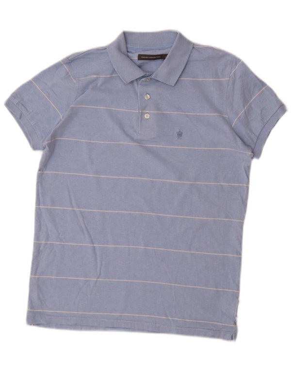 Polo da uomo French Connection in cotone a righe blu medio