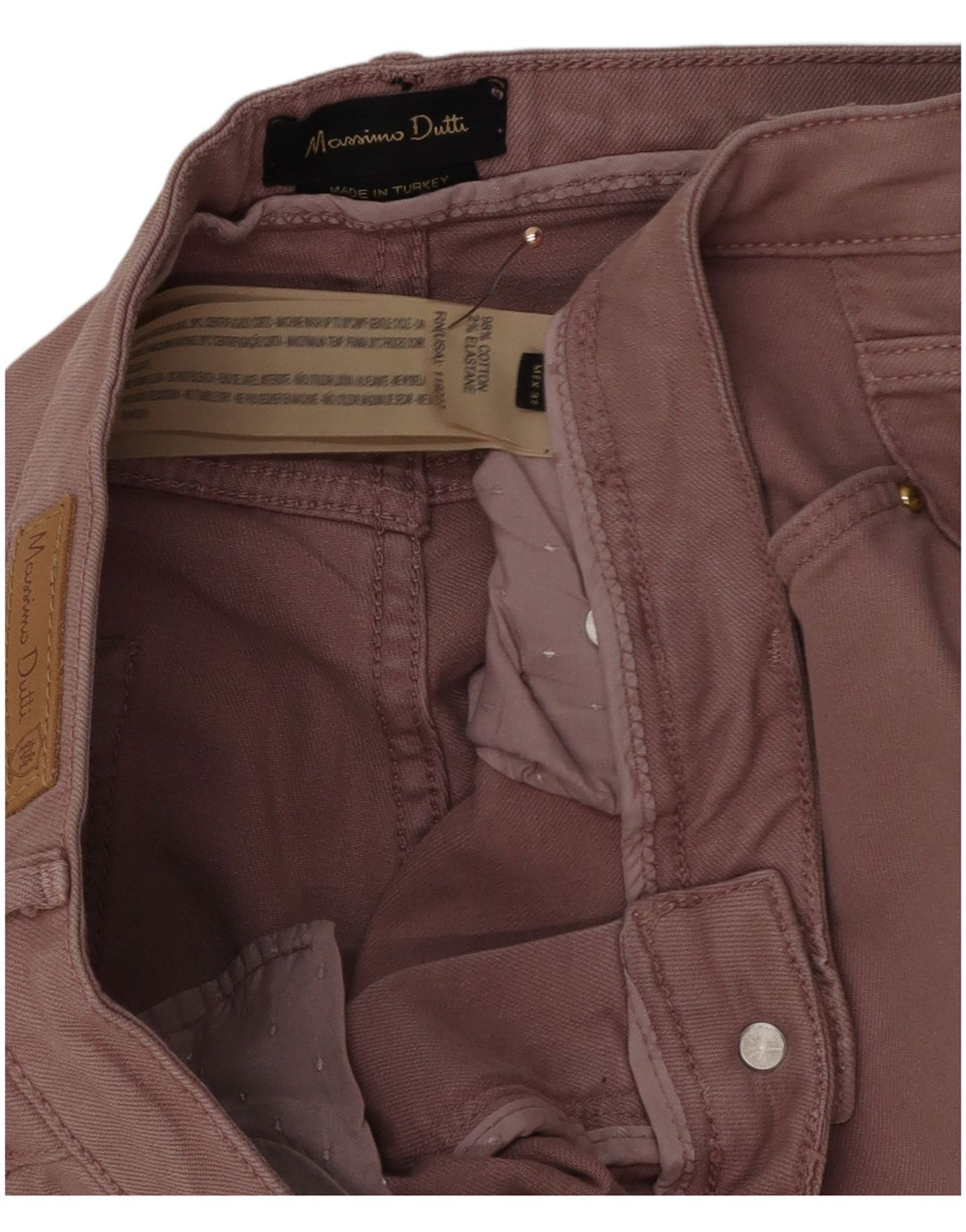 Jeans skinny da donna Massimo Dutti W32 L30 cotone rosa