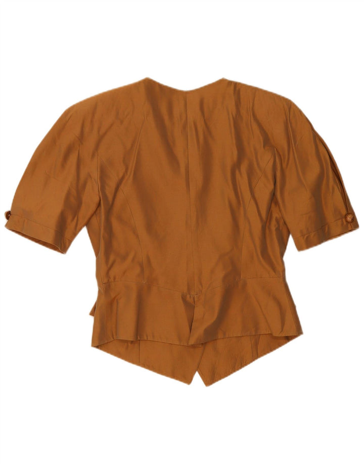 Giacca blazer a maniche corte da donna Annalisa Ferro IT 44 Marrone medio