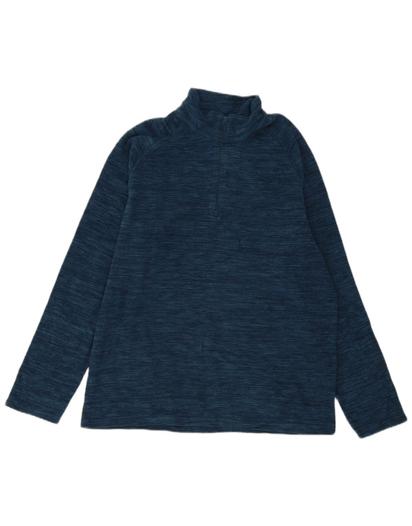 Mountain Warehouse Maglione in pile da uomo con zip e collo grande blu navy screziato