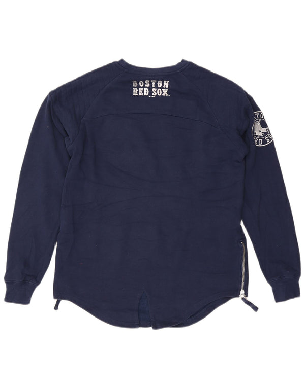 Majestic Felpa con grafica da donna Maglione UK 10 Small Blu Navy