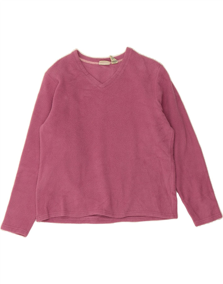 L.L.BEAN Womens Fleece Jumper UK 16 Large Pink Polyester Vintage L.L.Bean and Second-Hand L.L.Bean from Messina Hembry 