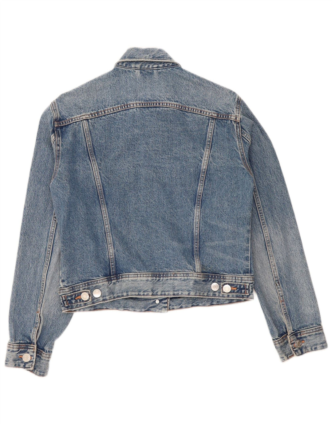 Giacca di jeans oversize da donna Zara UK 10 piccola in cotone blu