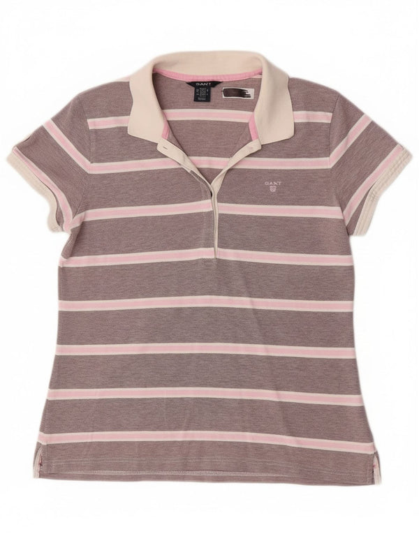 Polo Gant da donna con vestibilità regolare UK 20 2XL Classica in cotone a righe grigie