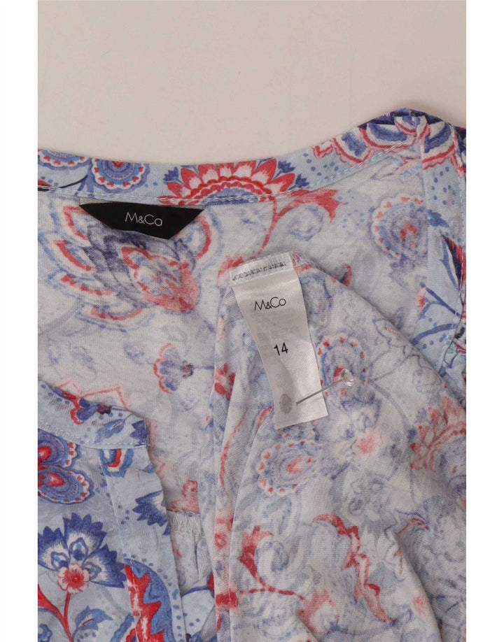 Camicetta senza maniche da donna M&Co UK 14 Grande poliestere floreale blu