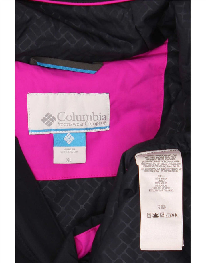 Giacca antipioggia grafica oversize da donna Columbia UK 18 XL Colorblock nero