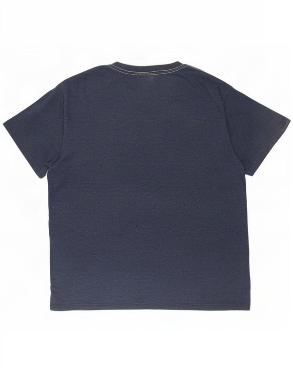 T-shirt grafica da uomo Weird Fish Top 3XL cotone blu navy