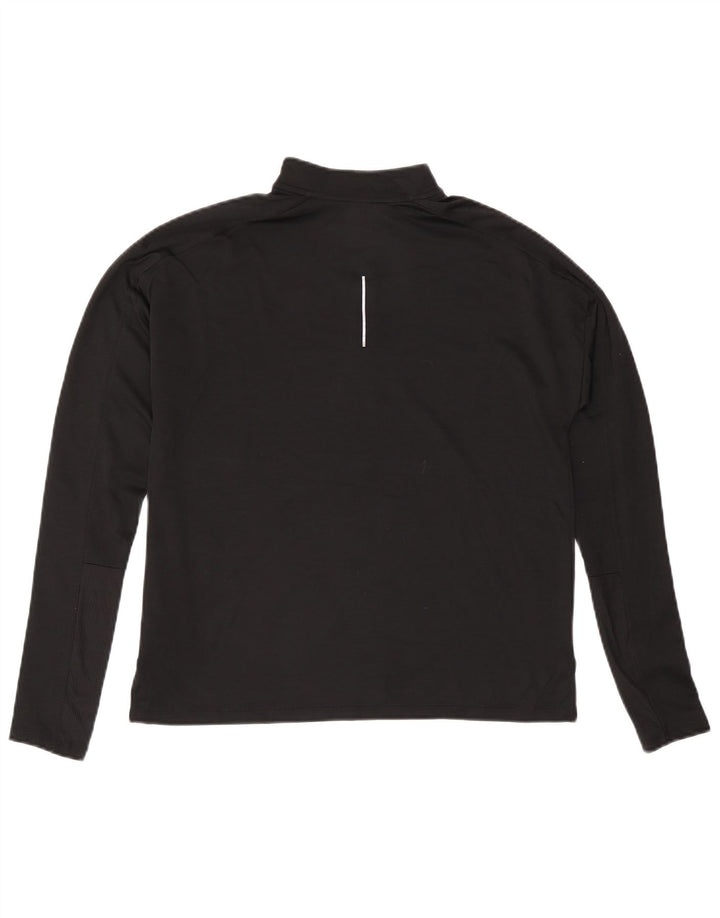 NIKE Top da tuta pullover con zip e collo Dri Fit da donna UK 14 medio nero