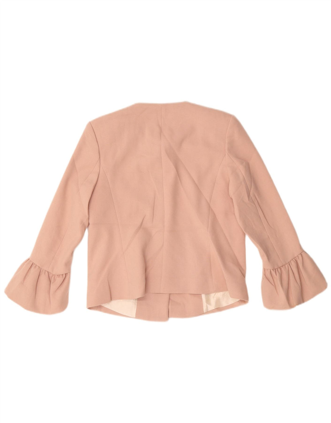 Giacca blazer a 2 bottoni corta da donna Zara UK 10 piccola rosa poliestere