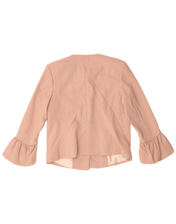 Giacca blazer a 2 bottoni corta da donna Zara UK 10 piccola rosa poliestere