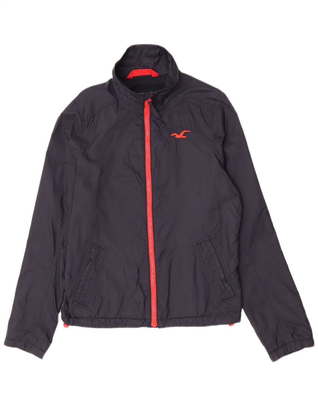 Giacca antipioggia da uomo Hollister UK 38 media nylon blu navy