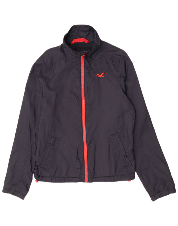 Giacca antipioggia da uomo Hollister UK 38 media nylon blu navy