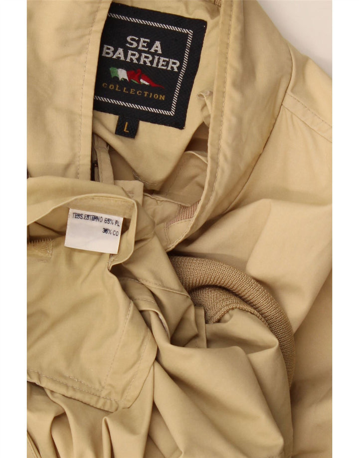 SEA BARRIER Giubbotto bomber da uomo vestibilità ampia UK 40 Large Beige Poliestere