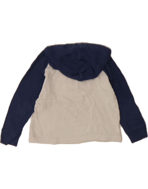 OSH KOSH Boys Graphic Hoodie Jumper 7-8 Years White Colourblock Cotton