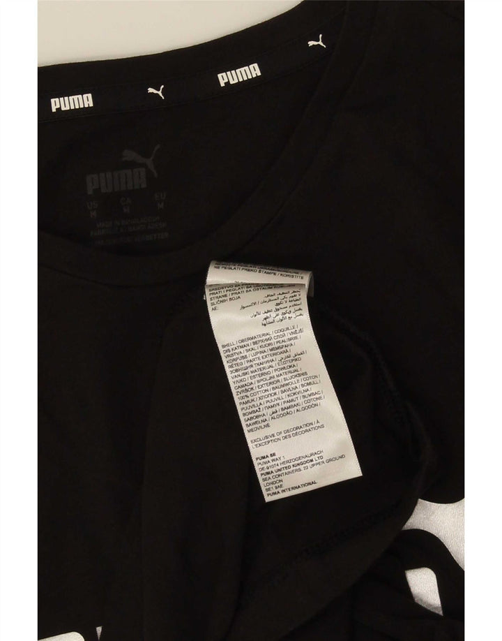 T-shirt grafica da donna Puma Top UK 12 Medium Black Cotton